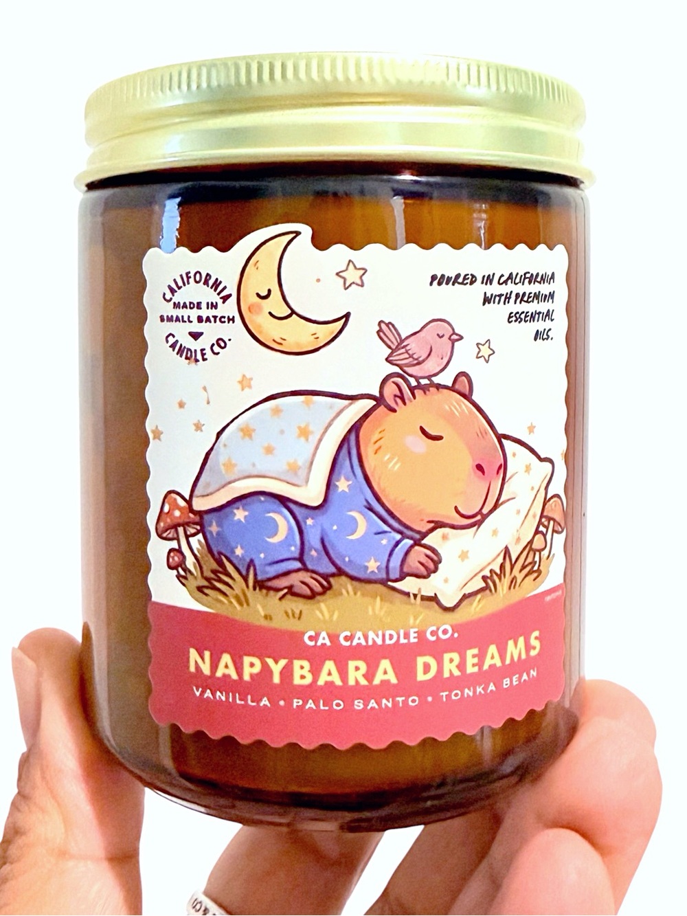 Leoben Company Napybara Dreams Scented Candle Vanilla, Palo Santo & Tonka Bean